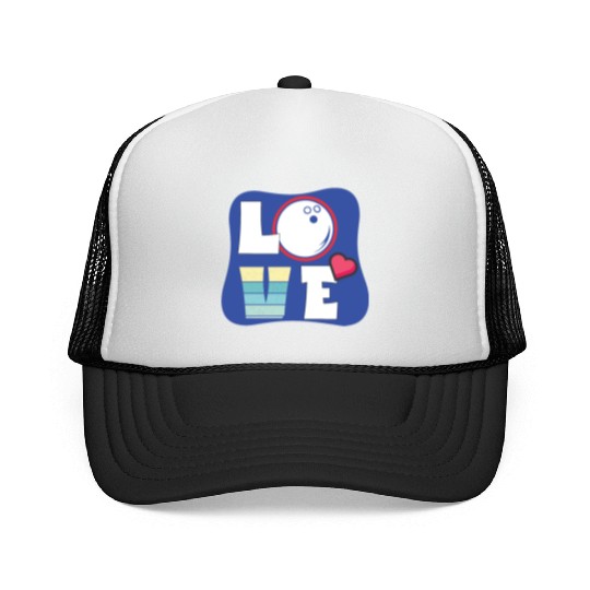 Cute Love Bowling Bowler Women Girls Bowling Trucker Caps