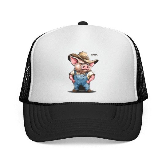 Hillbilly Pig Farmer – Redneck Village Life Trucker Caps