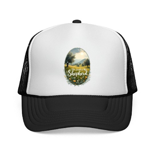 The Lord Is My Shepherd Peaceful Christian Artwork Trucker Caps