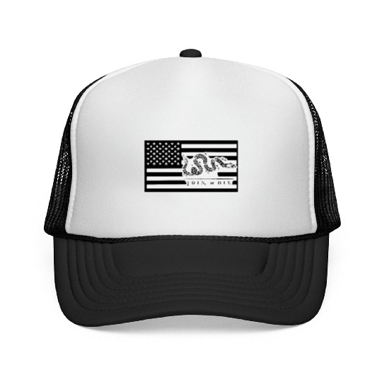 Join Or Die Flag 1776 LIKE US ON FACEBOOK # Trucker Caps