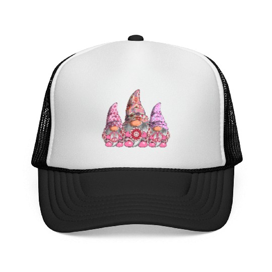 Hippie Gnomes Groovy Flower Funny Retro Gnome Trucker Caps