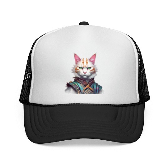 Samurai Cat Guardian Trucker Caps