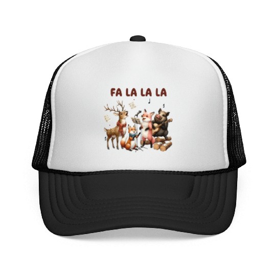 Fa La La La Woodland Choir Christmas Vibes Trucker Caps