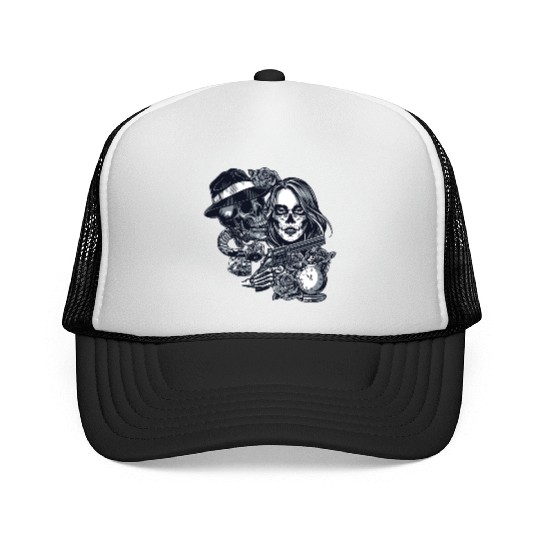 Chicano Street Art Graphic Trucker Caps