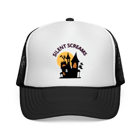 Whispers of the Haunted House Design Trucker Caps