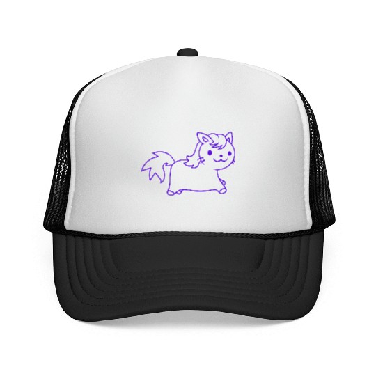 Little Pony Cat Face Little Small Horse Riding Fun Trucker Caps
