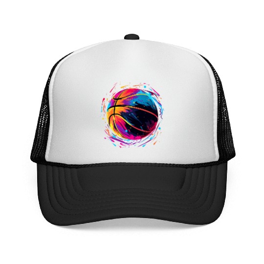 Retro Basketball Synthwave Trucker Caps