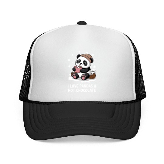 I Love Pandas & Hot Chocolate Cozy Vibes Trucker Caps