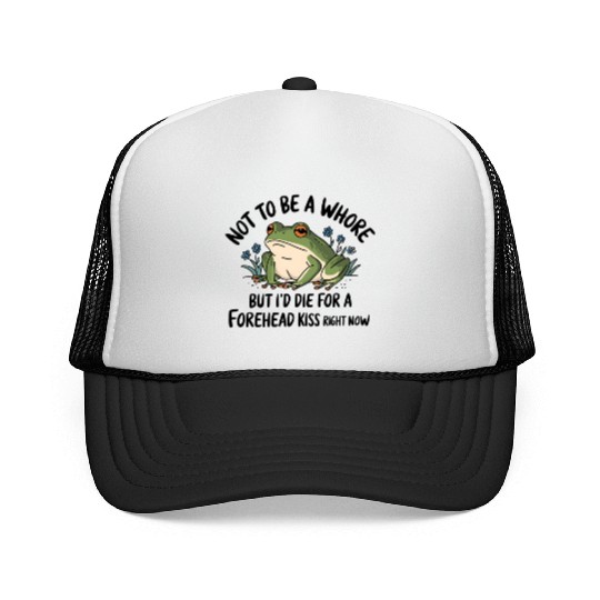 Funny Frog Forehead Kiss Sarcastic Frog Humor Trucker Caps