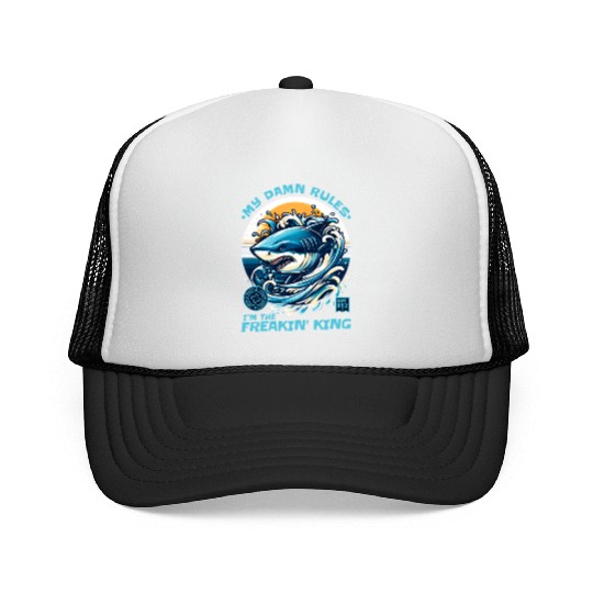 Shark King Ocean Lover Design Trucker Caps