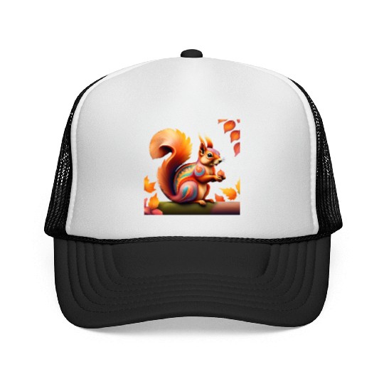 Fall Squirrel Alebrije Trucker Caps