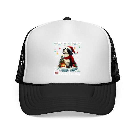 Border Collie Christmas Tree Decorations Dog Lover Trucker Caps