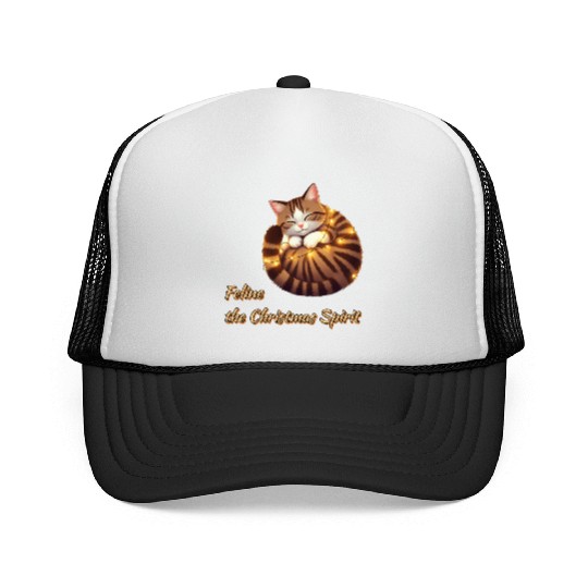 Feline Christmas Spirit Trucker Caps