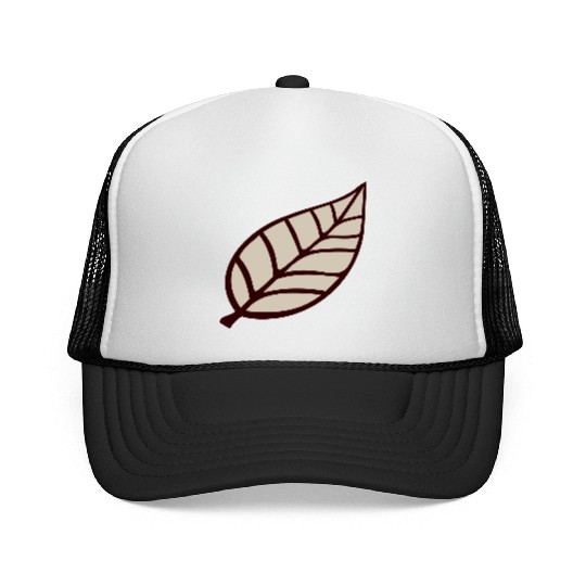 Small Pretty Leaf Brown Autumn Eco Tree Cool Leaf Trucker Caps