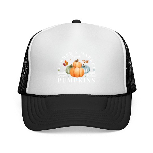 Farmers Market Organic Locally Grown Pumpkins Trucker Caps