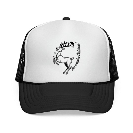 Joyful Reindeer: Leaping into Christmas Trucker Caps