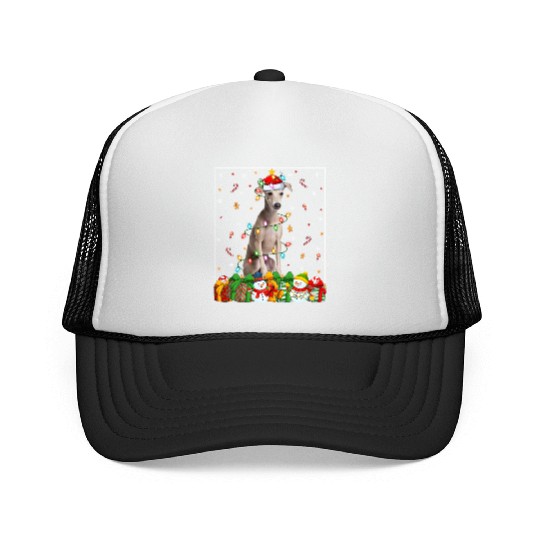 Italian Greyhound Dog Christmas Lights Trucker Caps