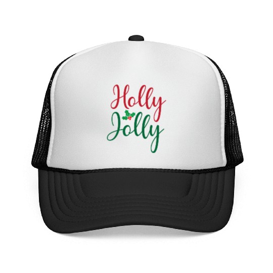 Christmas Holly Jolly Sticker Trucker Caps