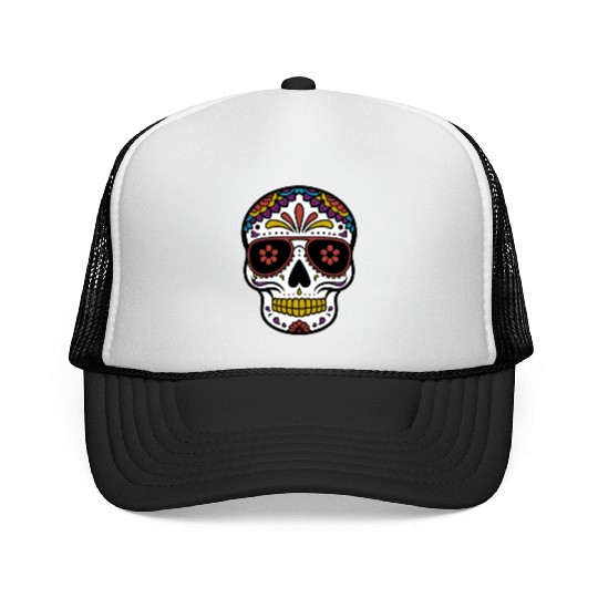 dia de los muertos Back Trucker Caps