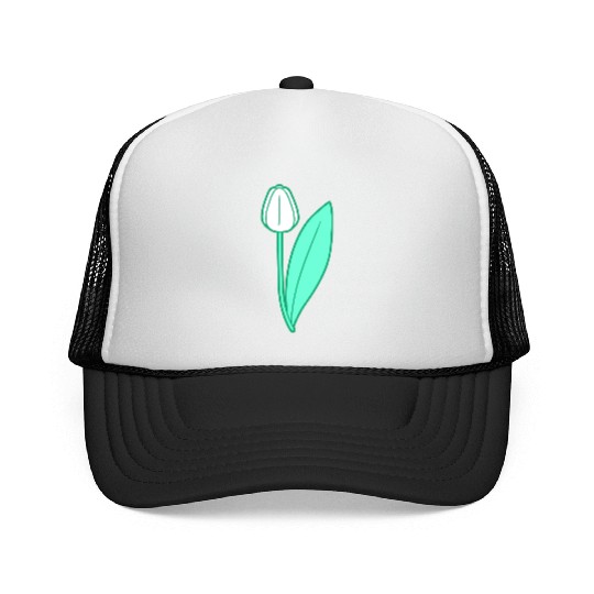 White Tulip Beautiful Flower Pretty Spring Summer Trucker Caps