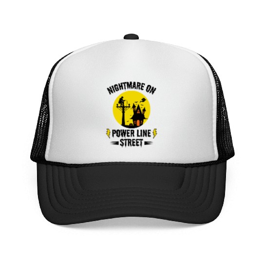 Nightmare on Power Line Street – Lineman Halloween Trucker Caps