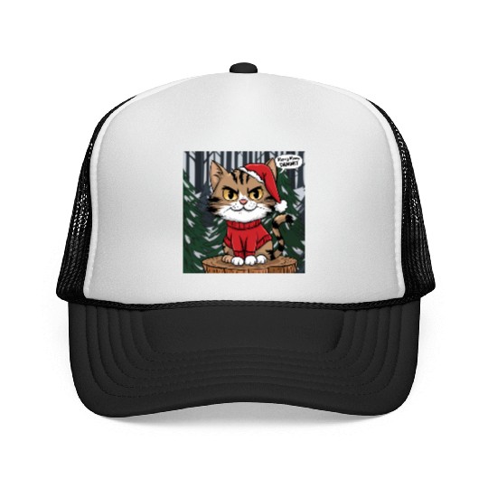 Merry Meow Dammit Cat Trucker Caps