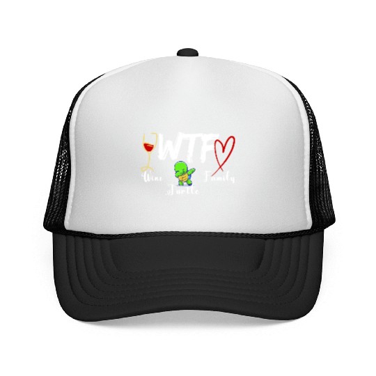 WTF Wine Turtle Family Trucker Caps