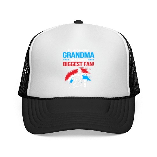Grandma Biggest Fan Barrel Racing Grandma Trucker Caps