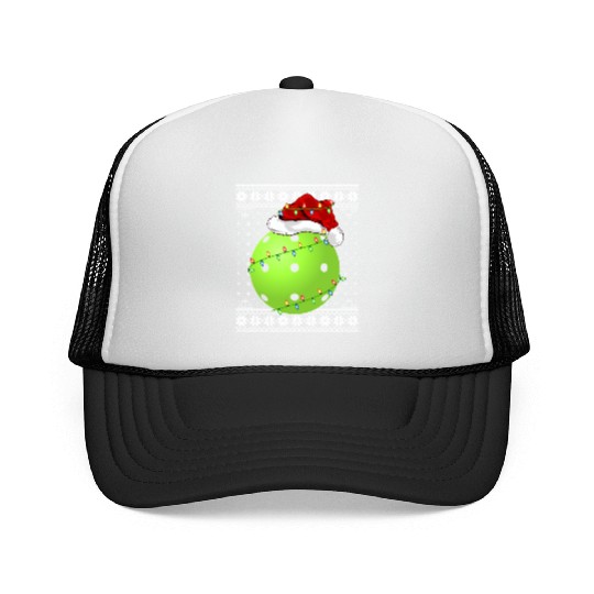 Pickleball Player Ugly Christmas Trucker Caps