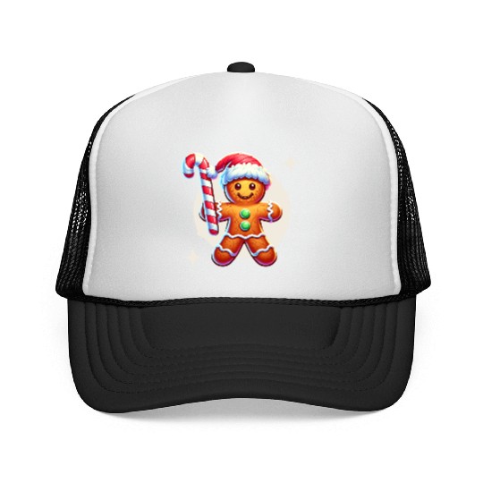 Gingerbread Man Christmas Cheer Trucker Caps