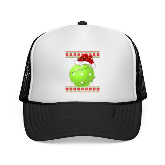 Pickleball Player Christmas Trucker Caps
