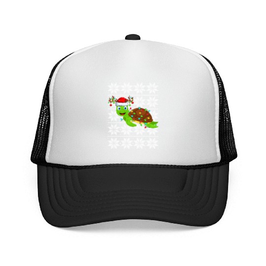 Sea Turtle Christmas Lights Trucker Caps