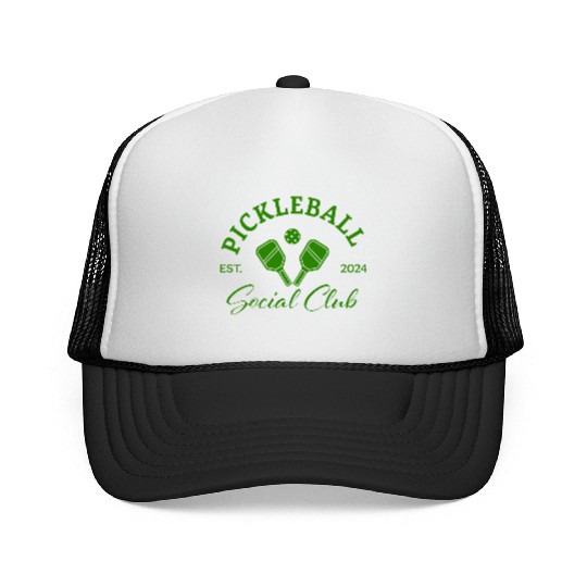 Pickleball Soociial Clubb Established 2024 in Green Trucker Caps