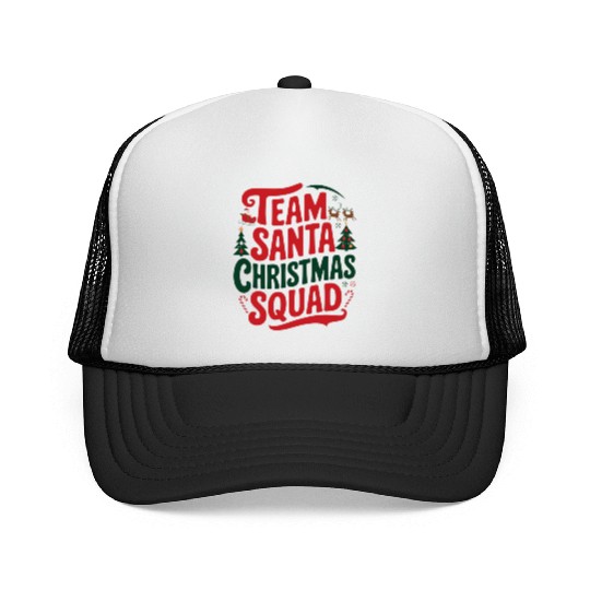 Team Santa Christmas Squad Festive Holiday party Trucker Caps