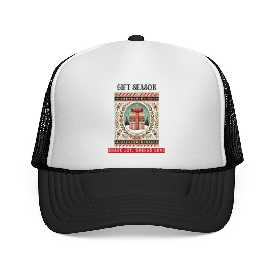 Gift Season, Share Joy, Spread Love Holiday Design Trucker Caps