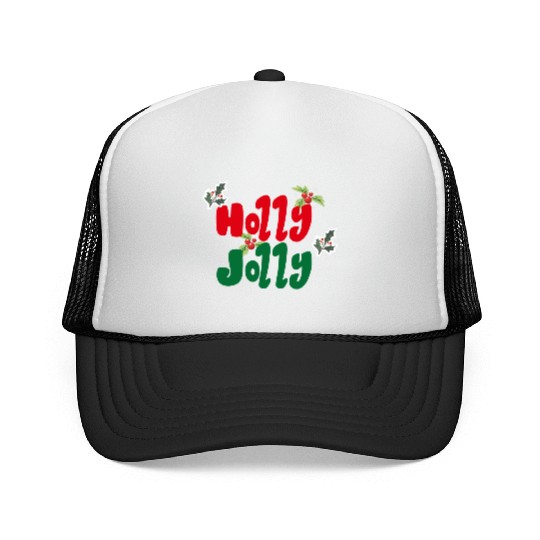 holly jolly Christmas Trucker Caps