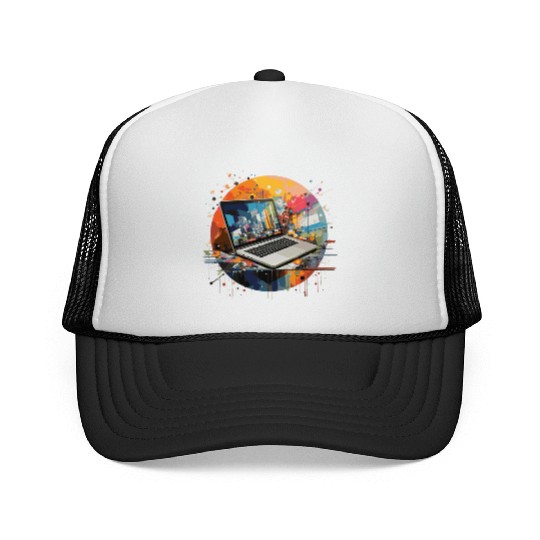Laptop Computer Computer Trucker Caps