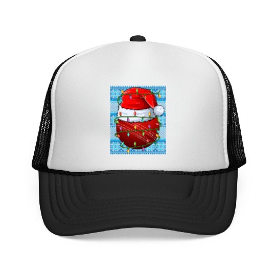 Cricket Ball Christmas Lights Trucker Caps