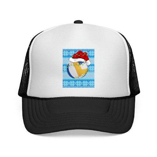 Volleyball Christmas Lights Trucker Caps