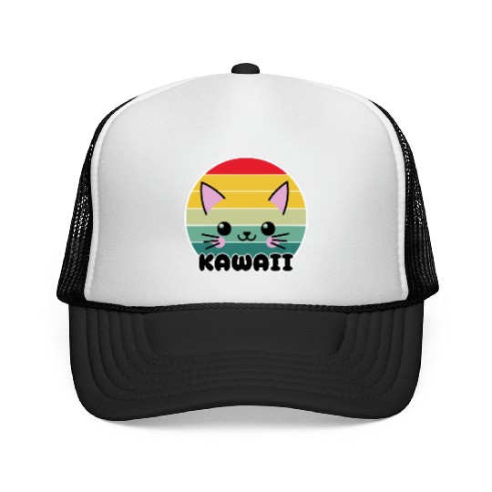 Kawaii Cat Face, Cat Lovers Trucker Caps