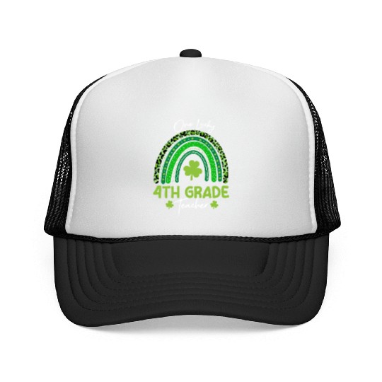 One Lucky 4th Grade Teacher St Patrick's day Trucker Caps