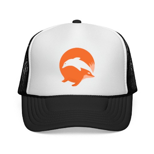 Fox or Dolphin in this fun optical illusion Trucker Caps
