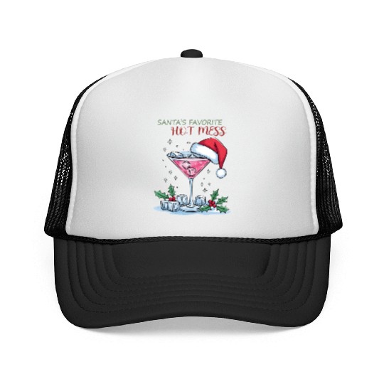 Santa Favorite Hot Mess, Merry Christmas Trucker Caps