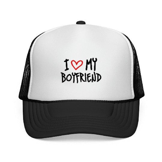I Love My Boyfriend Trucker Caps