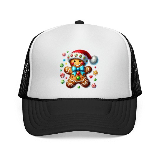 Gingerbread Christmas, Merry Christmas Trucker Caps