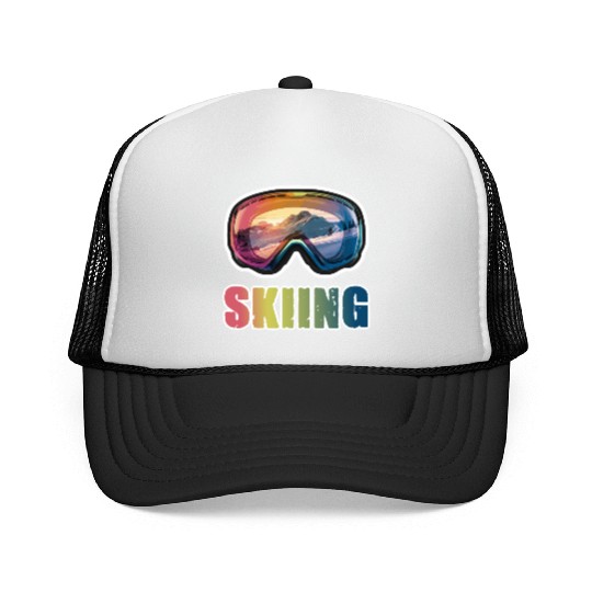 Ski goggles Ski Skiing for a Skiers Trucker Caps