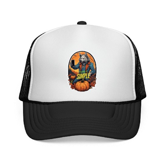 Werewolf Selfie: Pumpkin Patch Edition Unique T-Sh Trucker Caps