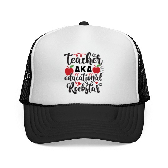 Teacher AKA education rockstar Trucker Caps