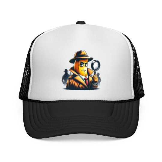 Detective Banana with Magnifying Glass Trucker Caps