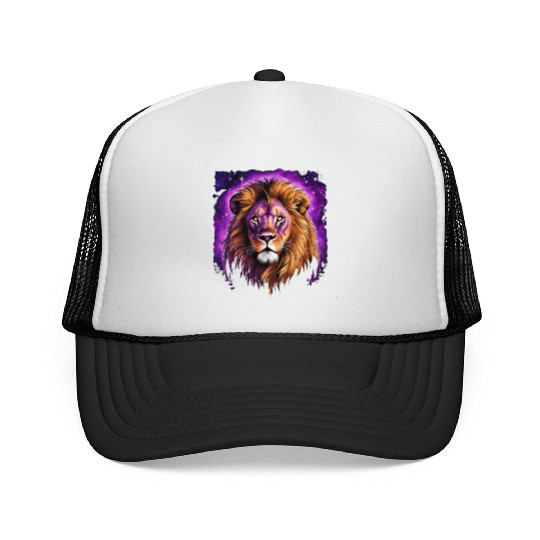 Starry Night Trucker Caps design of lion Rembrandt style